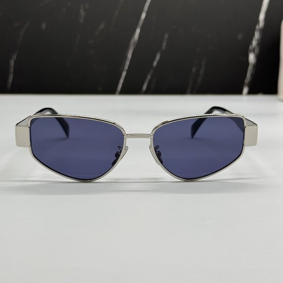 NEW CELINE CL40293U 16V SILVER BLUE WOMEN SUNGLASSES CELINE - Picture 3 of 11